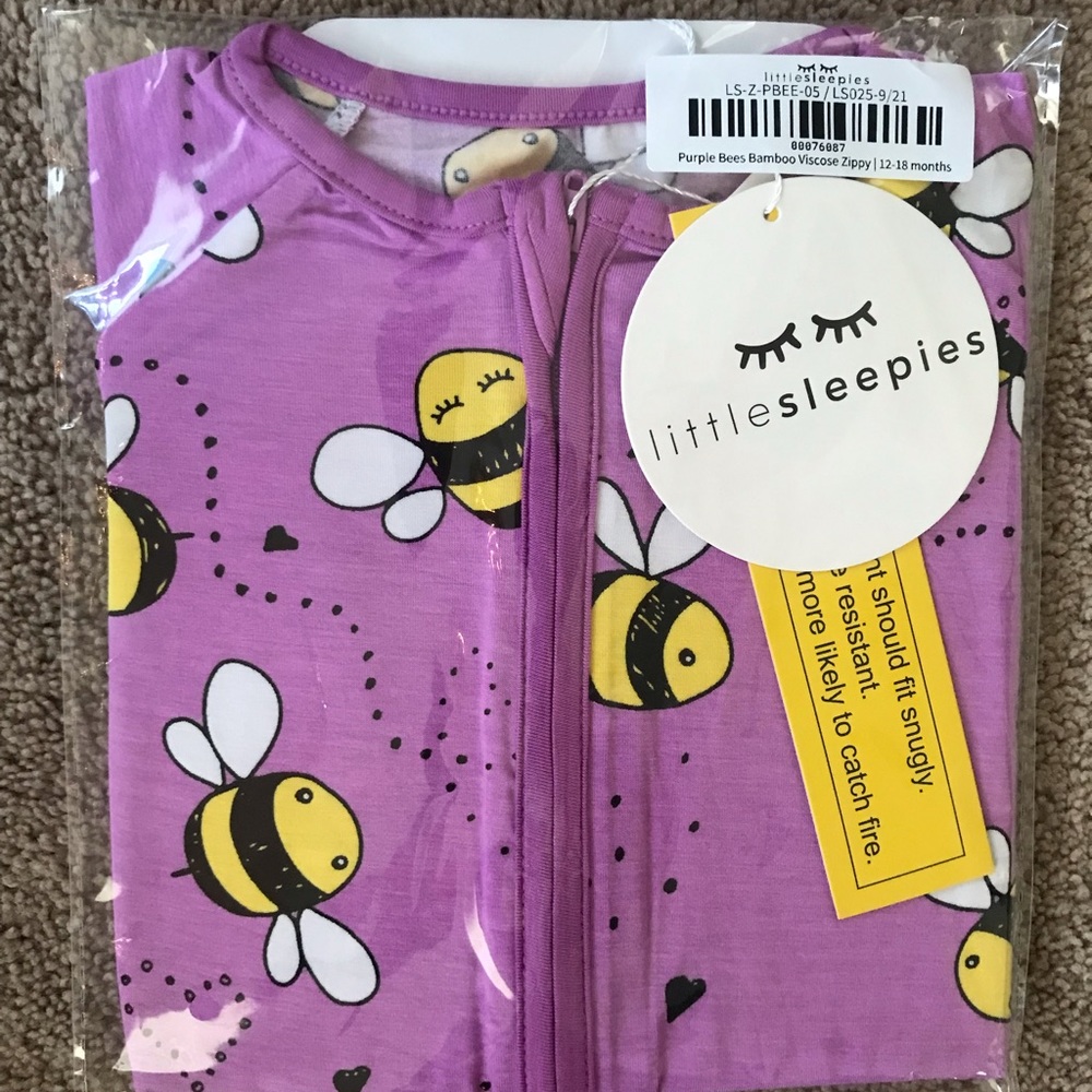 Little Sleepies Purple Bees Zippy